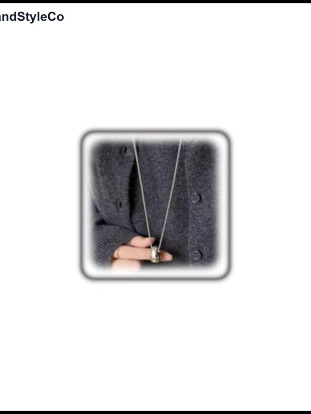 Silver Teardrop Pendant Necklace Women Long Chain Geometric Minimalist